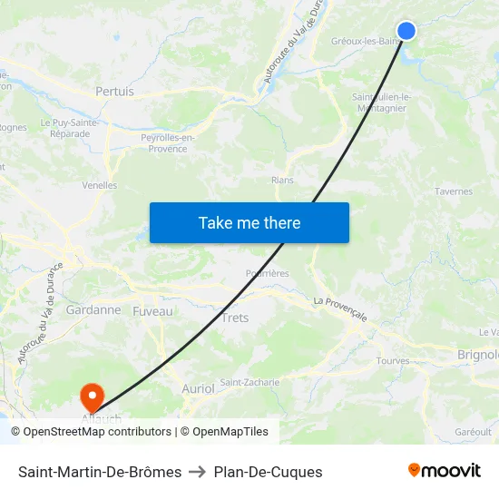Saint-Martin-De-Brômes to Plan-De-Cuques map