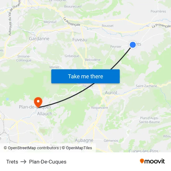 Trets to Plan-De-Cuques map