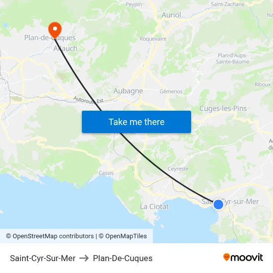 Saint-Cyr-Sur-Mer to Plan-De-Cuques map