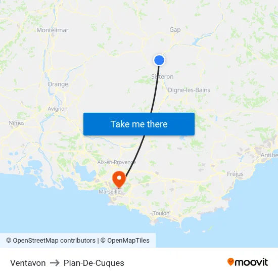 Ventavon to Plan-De-Cuques map
