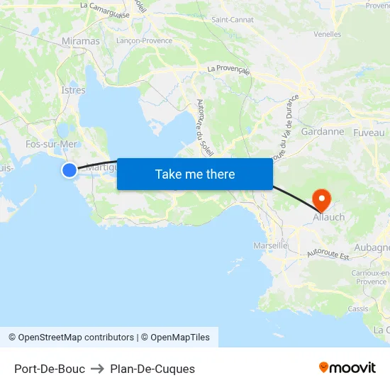 Port-De-Bouc to Plan-De-Cuques map