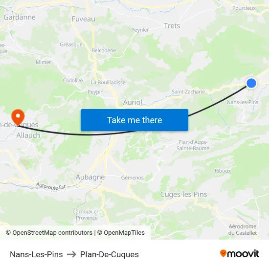 Nans-Les-Pins to Plan-De-Cuques map