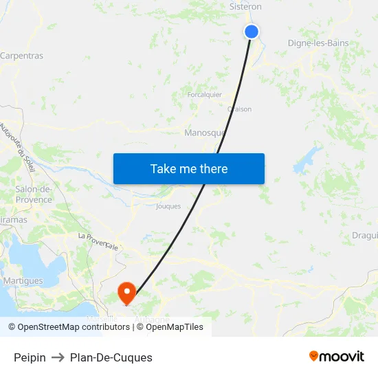 Peipin to Plan-De-Cuques map
