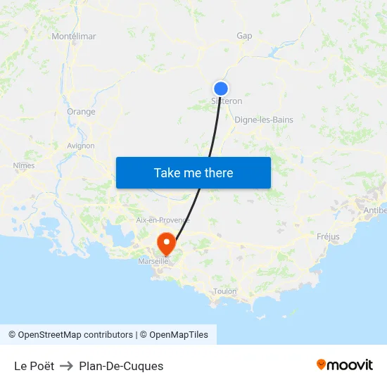 Le Poët to Plan-De-Cuques map