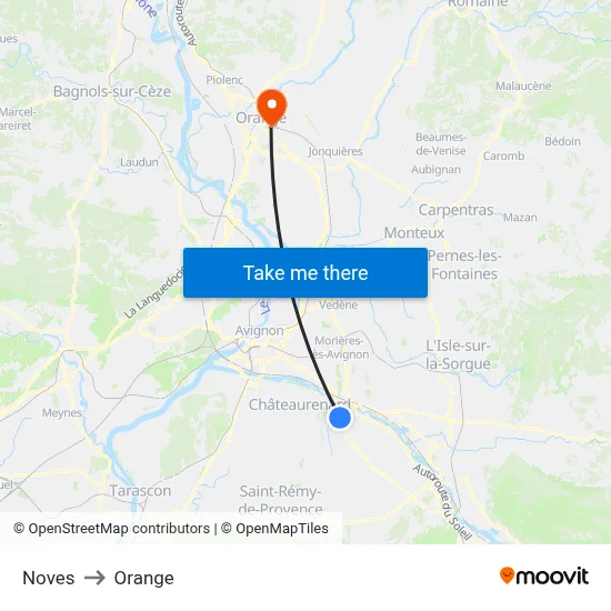Noves to Orange map