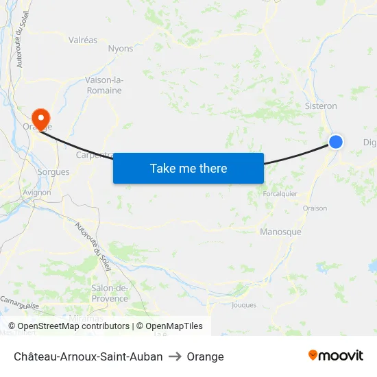 Château-Arnoux-Saint-Auban to Orange map