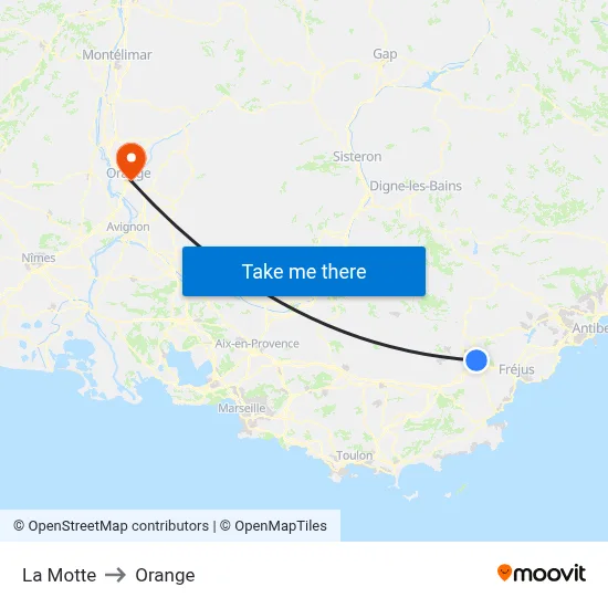 La Motte to Orange map