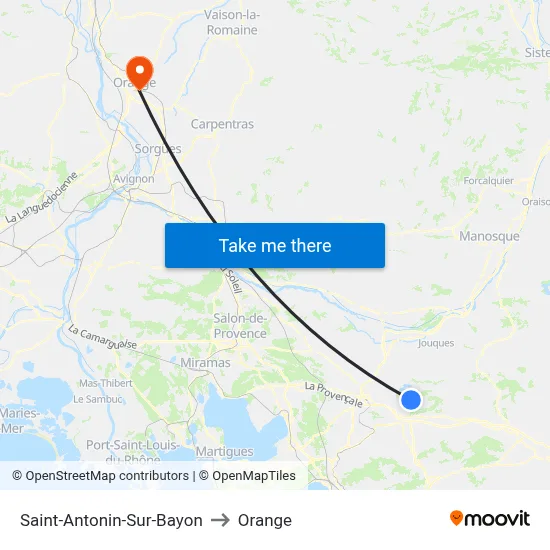 Saint-Antonin-Sur-Bayon to Orange map