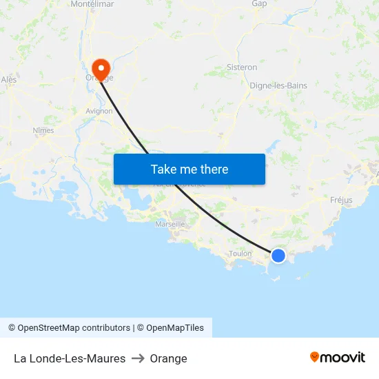 La Londe-Les-Maures to Orange map