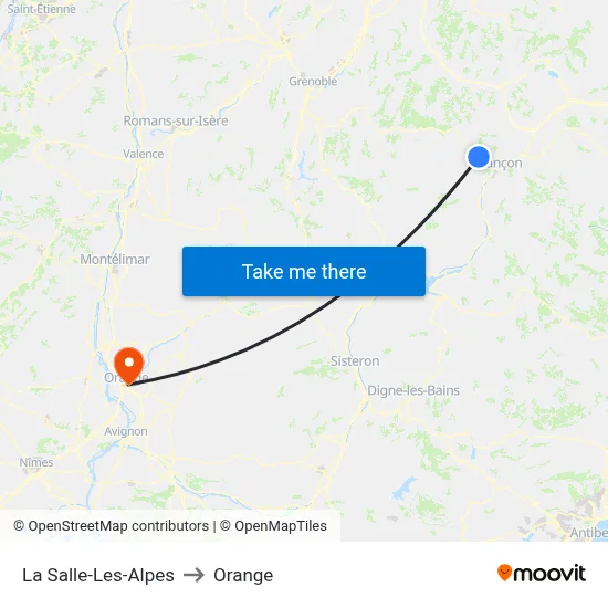 La Salle-Les-Alpes to Orange map