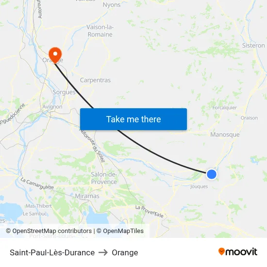 Saint-Paul-Lès-Durance to Orange map