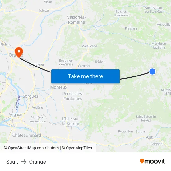 Sault to Orange map