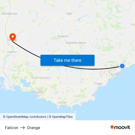 Falicon to Orange map