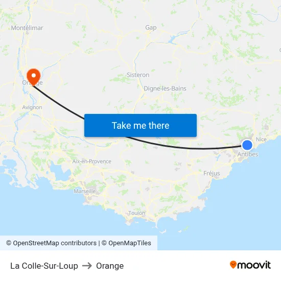 La Colle-Sur-Loup to Orange map