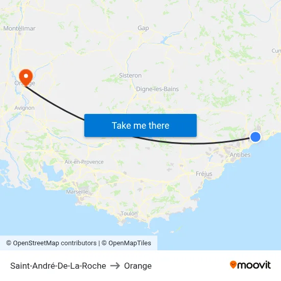 Saint-André-De-La-Roche to Orange map