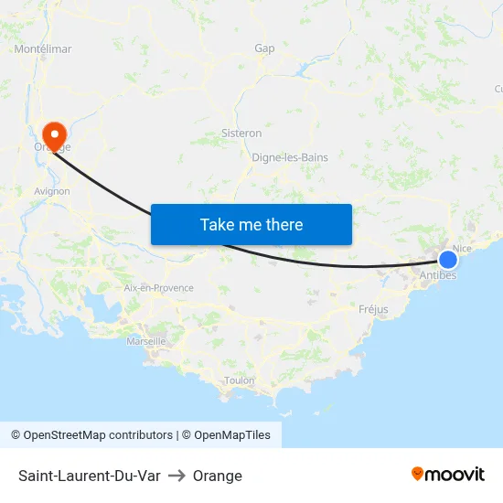 Saint-Laurent-Du-Var to Orange map