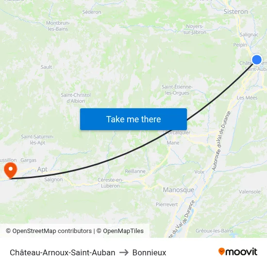 Château-Arnoux-Saint-Auban to Bonnieux map