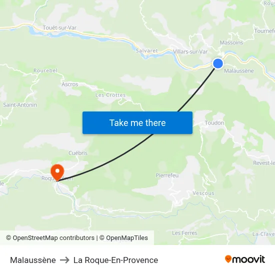 Malaussène to La Roque-En-Provence map