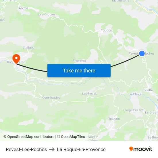 Revest-Les-Roches to La Roque-En-Provence map