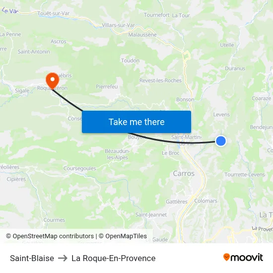 Saint-Blaise to La Roque-En-Provence map