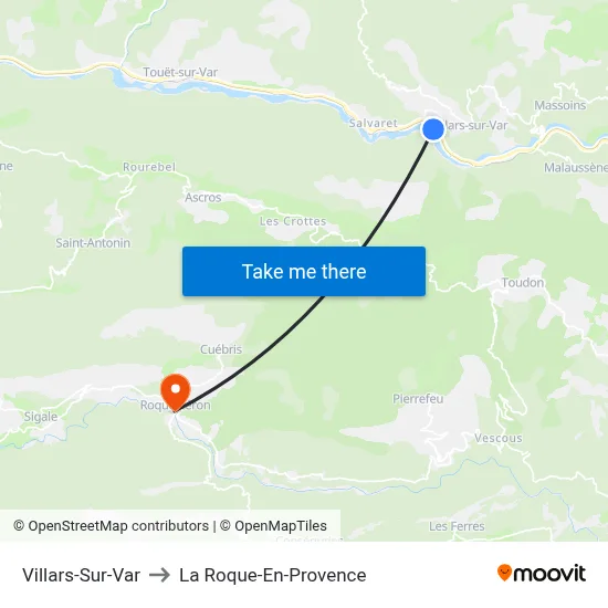 Villars-Sur-Var to La Roque-En-Provence map