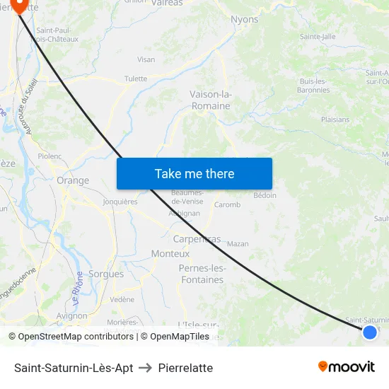 Saint-Saturnin-Lès-Apt to Pierrelatte map