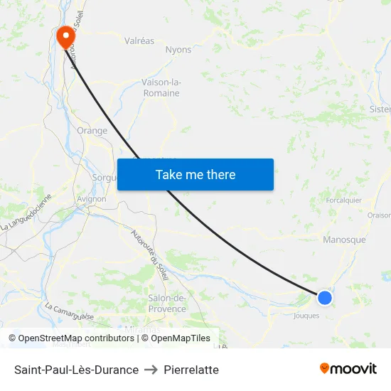 Saint-Paul-Lès-Durance to Pierrelatte map