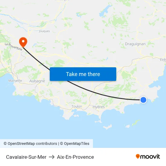 Cavalaire-Sur-Mer to Aix-En-Provence map