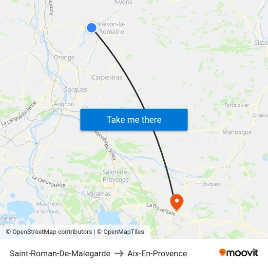 Saint-Roman-De-Malegarde to Aix-En-Provence map
