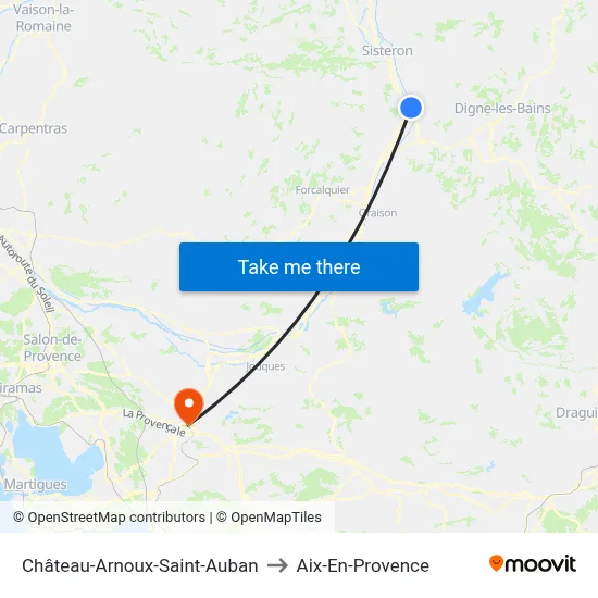 Château-Arnoux-Saint-Auban to Aix-En-Provence map