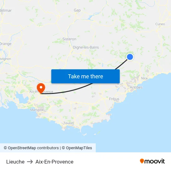 Lieuche to Aix-En-Provence map