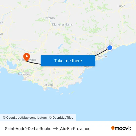 Saint-André-De-La-Roche to Aix-En-Provence map