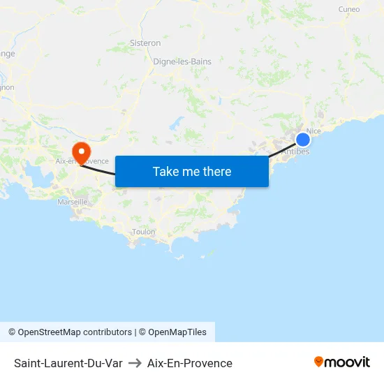 Saint-Laurent-Du-Var to Aix-En-Provence map