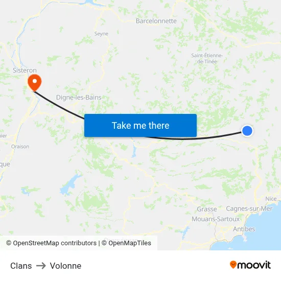 Clans to Volonne map