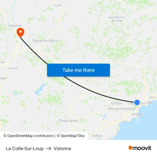 La Colle-Sur-Loup to Volonne map