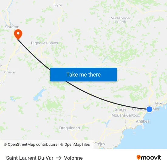 Saint-Laurent-Du-Var to Volonne map