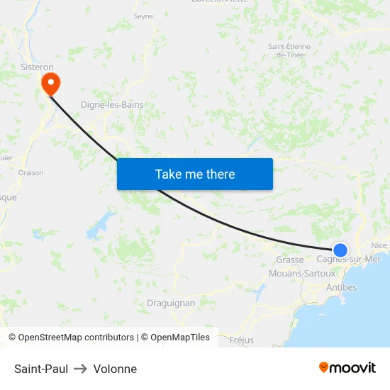 Saint-Paul to Volonne map