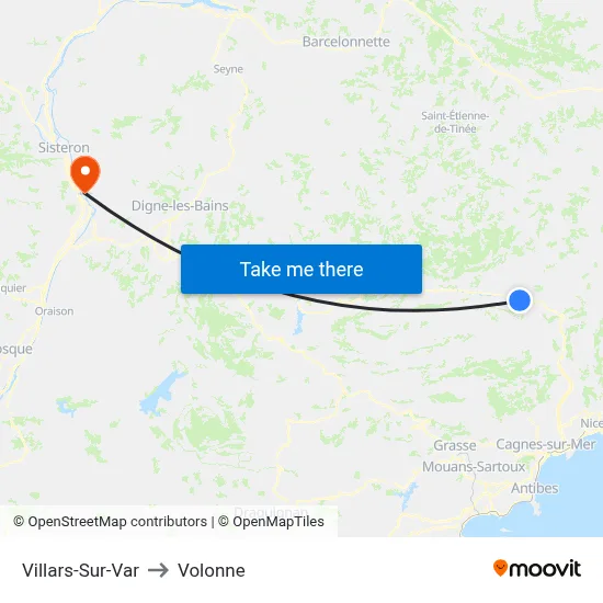 Villars-Sur-Var to Volonne map