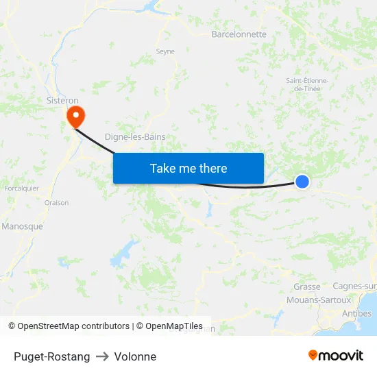 Puget-Rostang to Volonne map