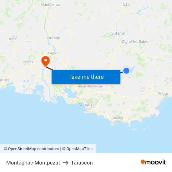 Montagnac-Montpezat to Tarascon map