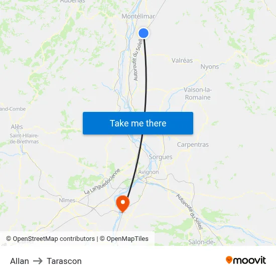 Allan to Tarascon map