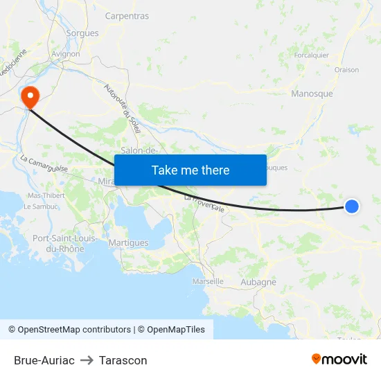 Brue-Auriac to Tarascon map
