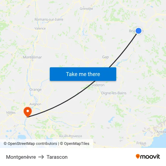 Montgenèvre to Tarascon map