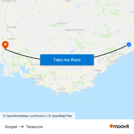 Sospel to Tarascon map
