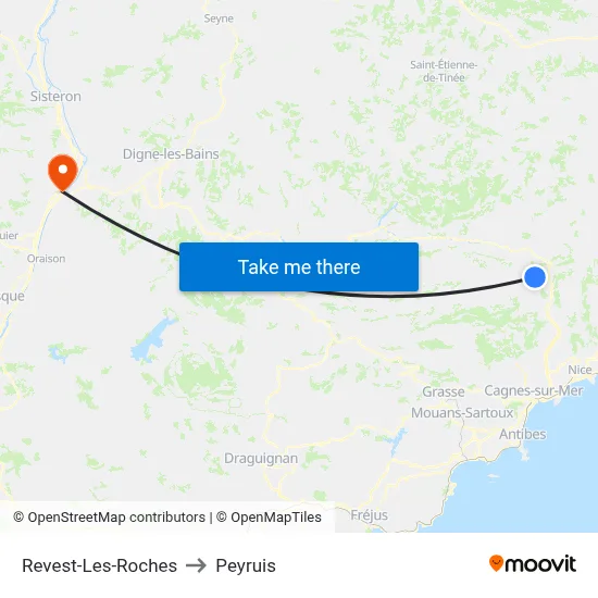Revest-Les-Roches to Peyruis map