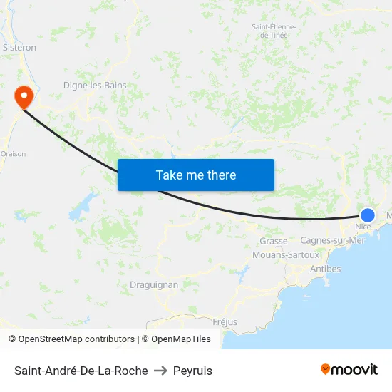 Saint-André-De-La-Roche to Peyruis map