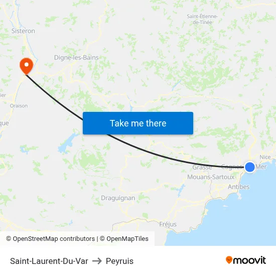 Saint-Laurent-Du-Var to Peyruis map