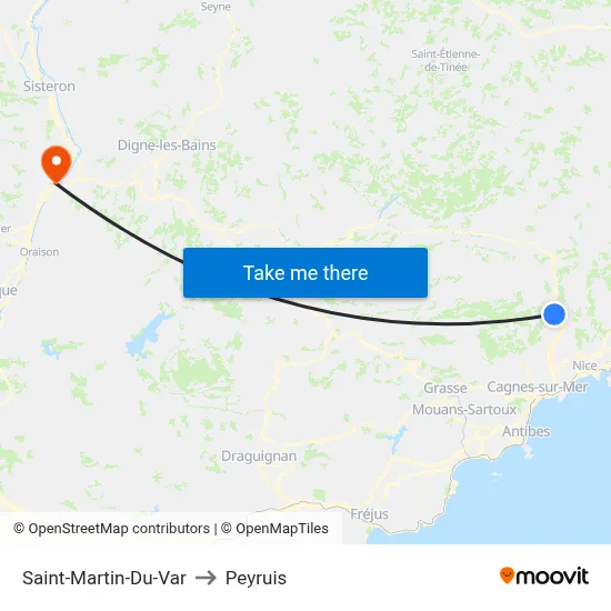 Saint-Martin-Du-Var to Peyruis map
