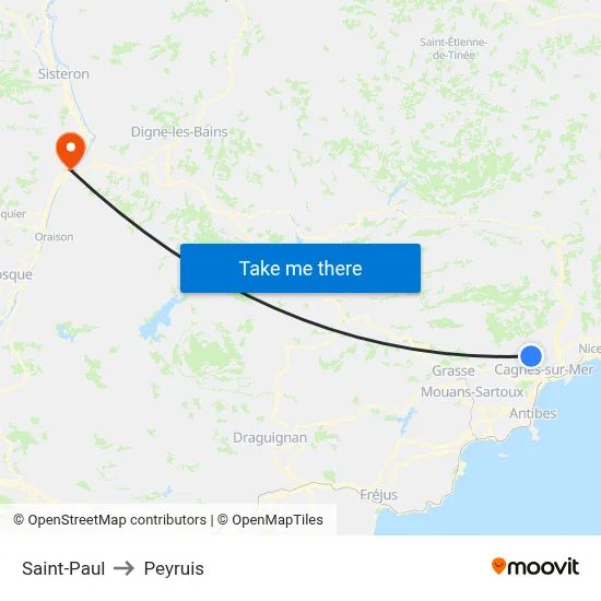Saint-Paul to Peyruis map