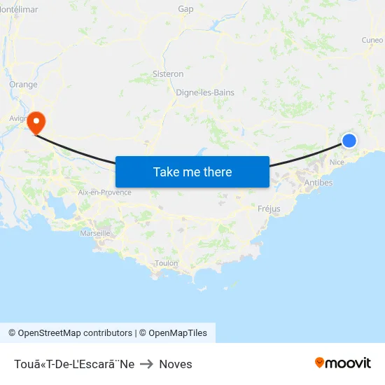 Touã«T-De-L'Escarã¨Ne to Noves map